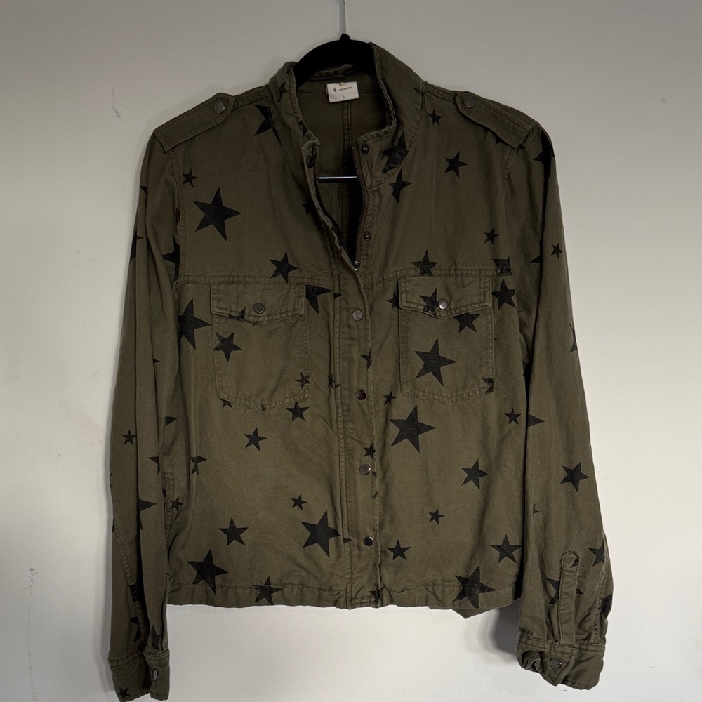 Collection B Olive Star Utility Jacket